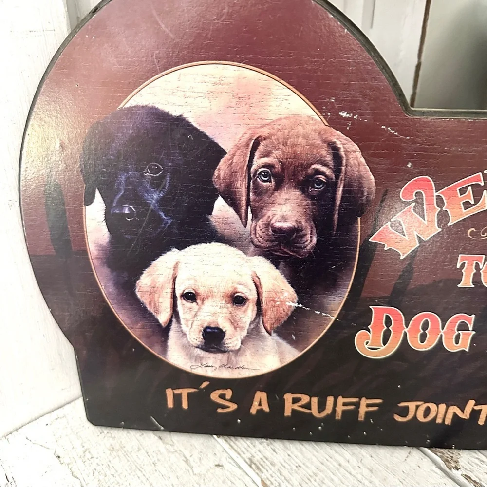 Welcome to the Dog House, It’s a Ruff Joint Wall Plaque Sign Wall Art 11x16”
